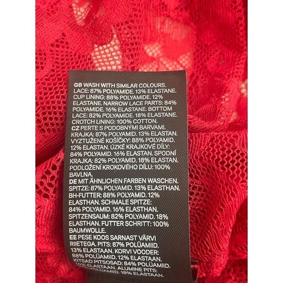 H&M Women Red Floral Lace Bodysuit Teddy Size XL - Picture 10 of 10